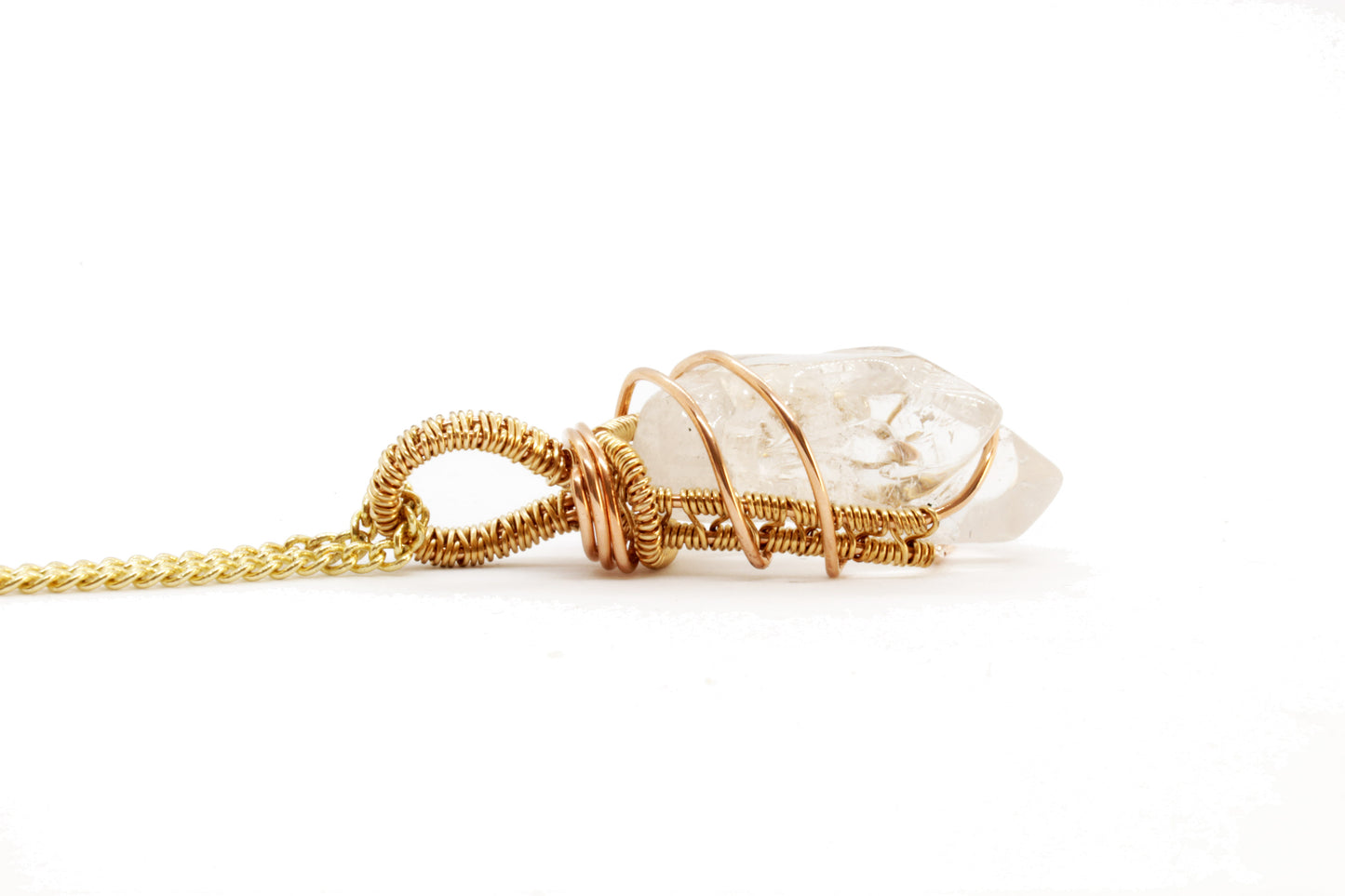 Clear Quartz ~ 14k Yellow & Rose Gold Fill