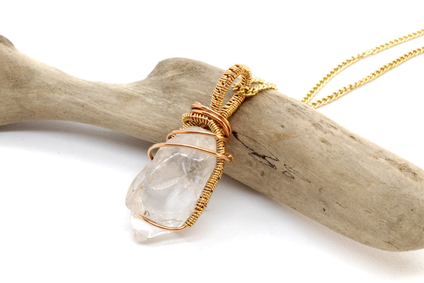 Clear Quartz ~ 14k Yellow & Rose Gold Fill