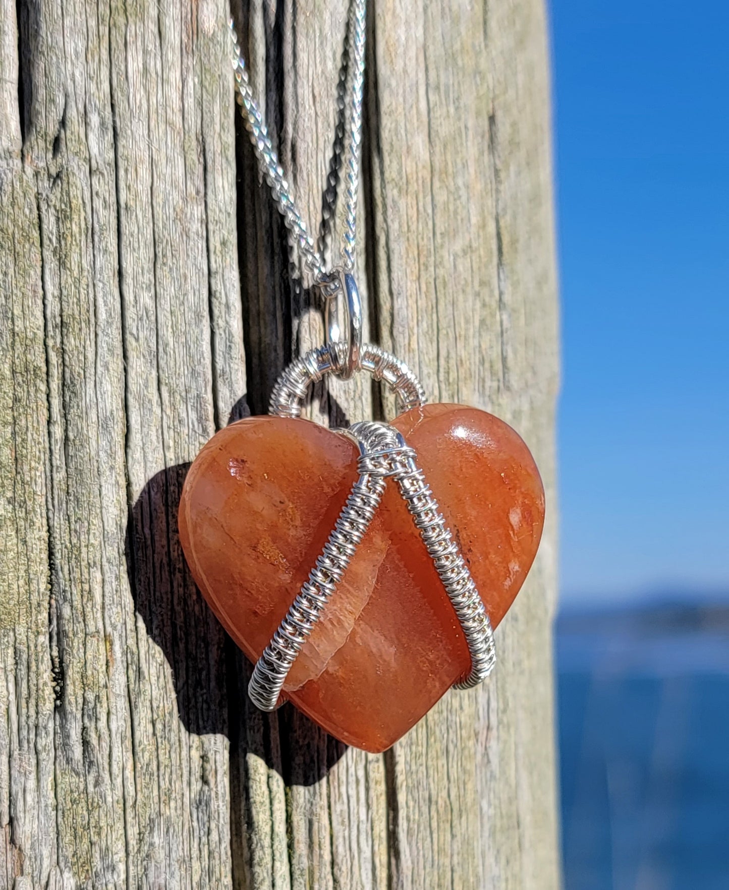 Red Aventurine Heart ~ Sterling Silver