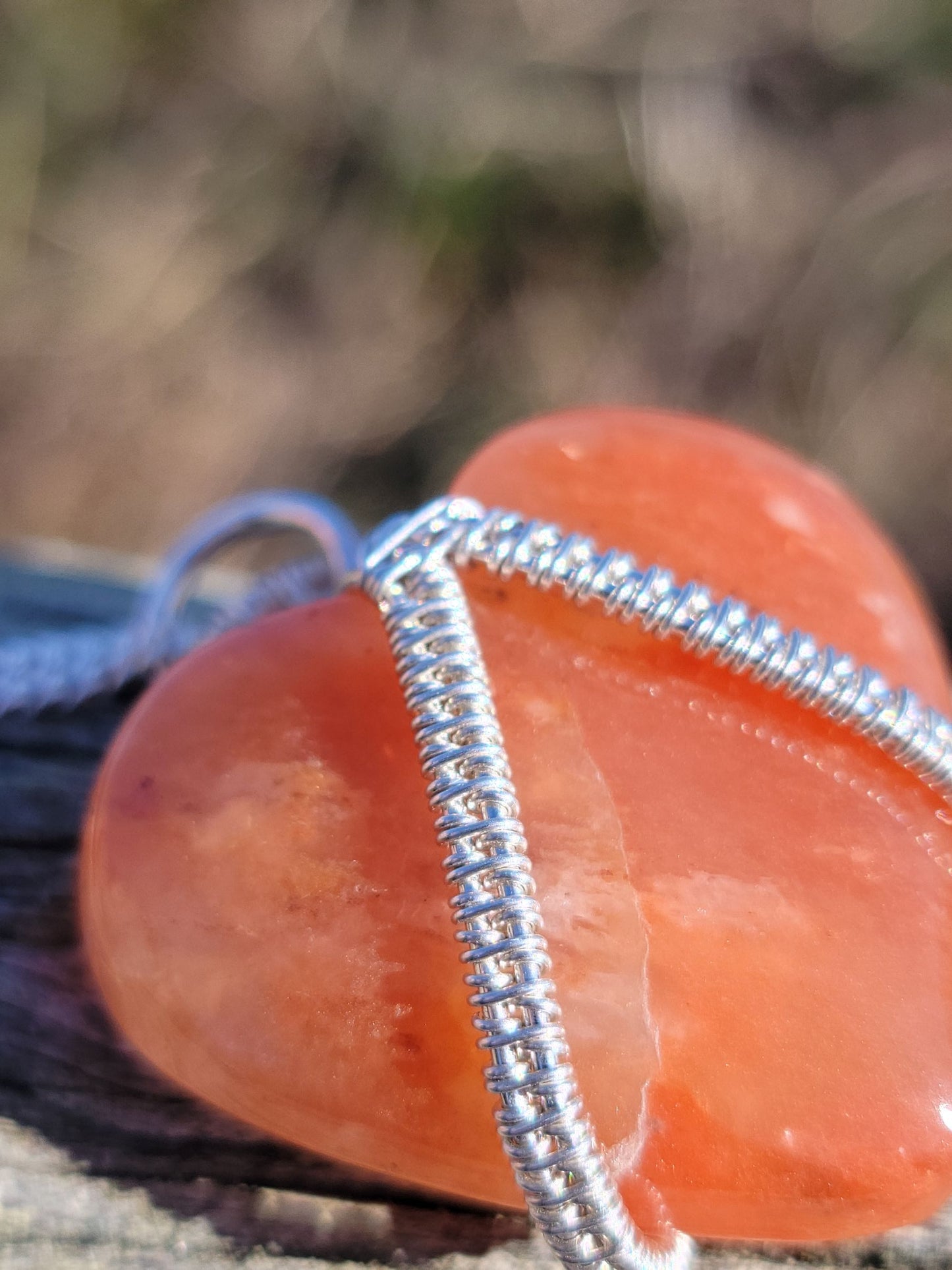 Red Aventurine Heart ~ Sterling Silver