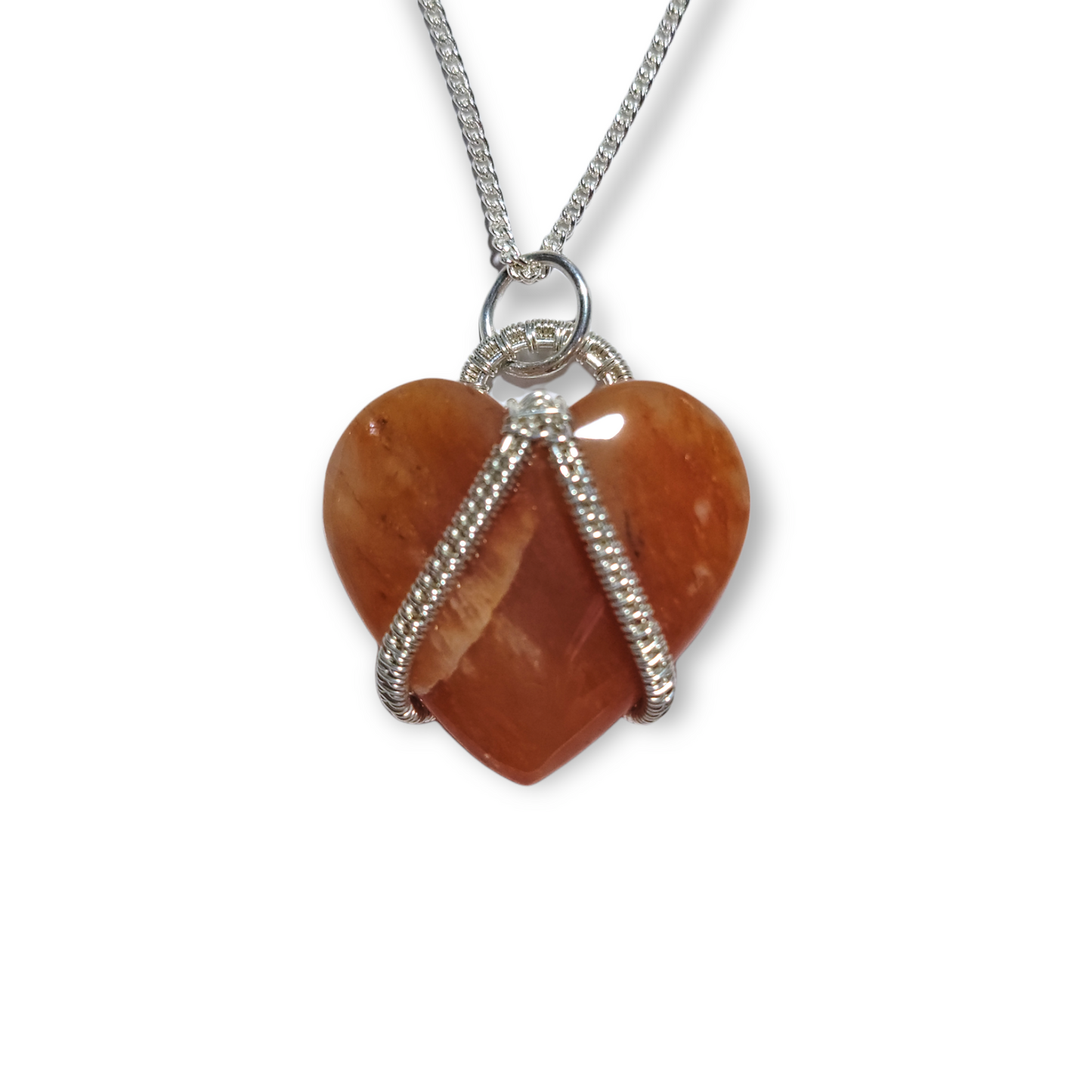 Red Aventurine Heart ~ Sterling Silver