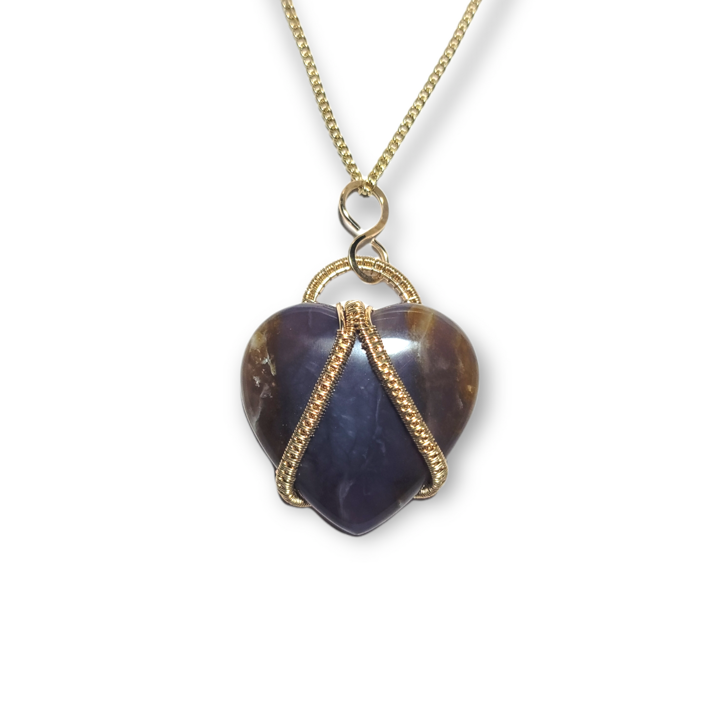 Purple Agate Heart ~ 14k Gold Fill