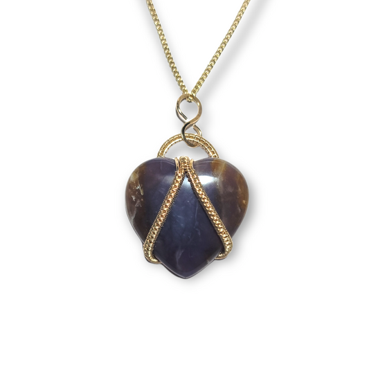 Purple Agate Heart ~ 14k Gold Fill