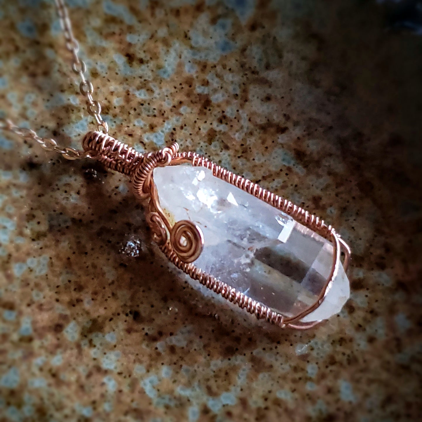 Clear Quartz ~ Rose Gold Fill